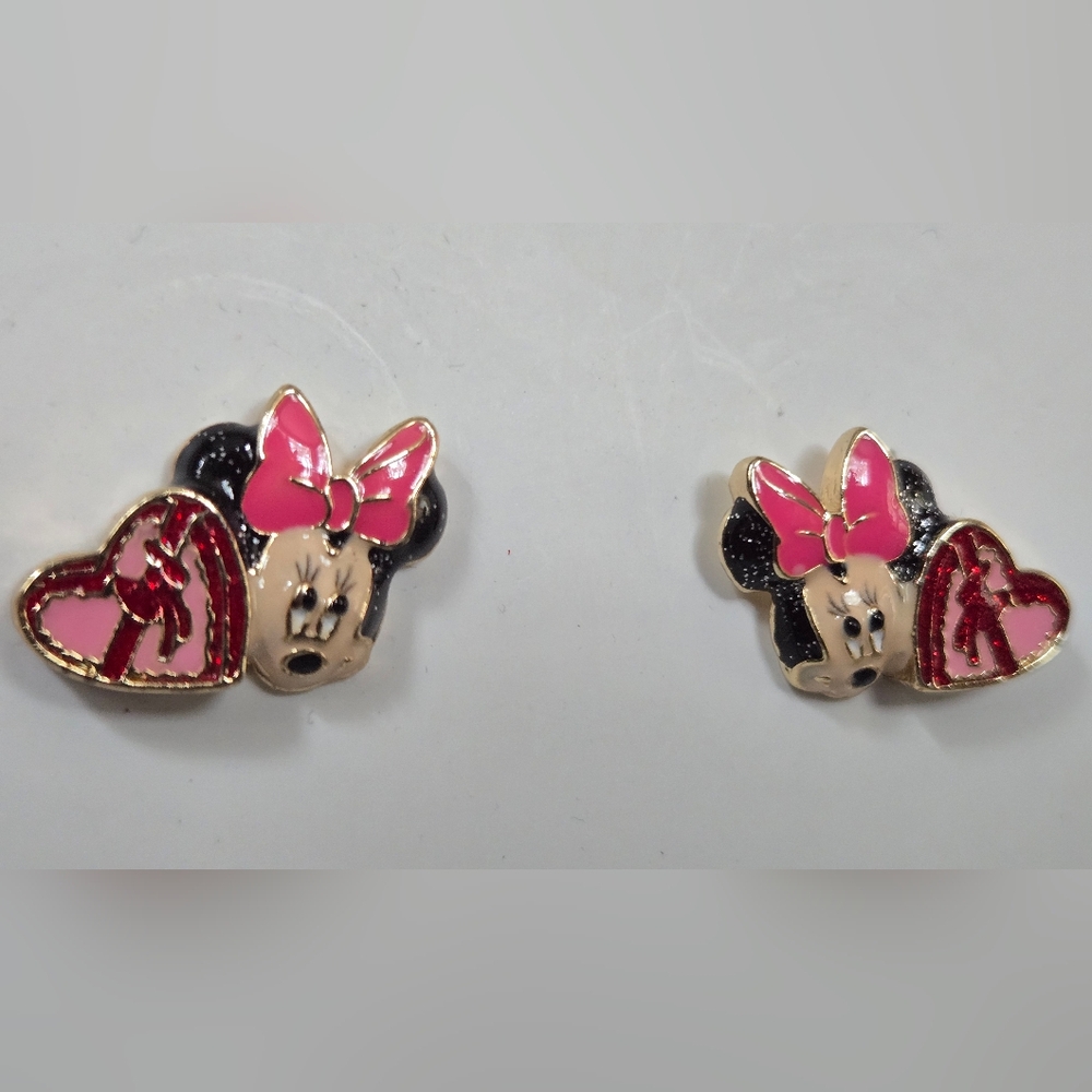 Disney‎ BaubleBar Minnie Mouse Heart Earrings - Picture 2 of 4